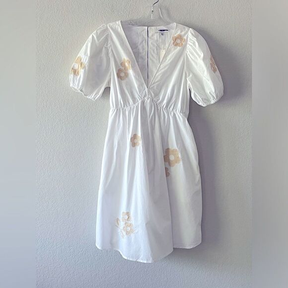 Madewell NWT Annamarie Mini Dress Size 00 Embroidered with Floral Appliqués - Picture 6 of 15